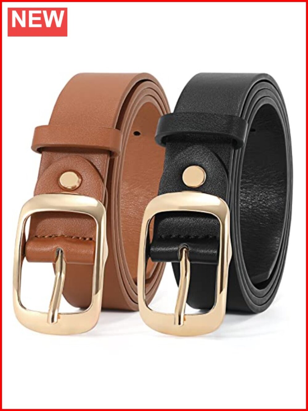 Plus Size Cowhide Leather Belt Set with Solid Pin Buckle for Jeans Pants Dress